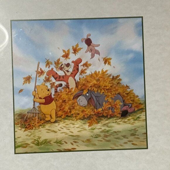Vtg 1999 Winnie Pooh Wood Frame Wall Hanging "Four Seasons" Nursery Art USA  9.5 - Picture 6 of 16